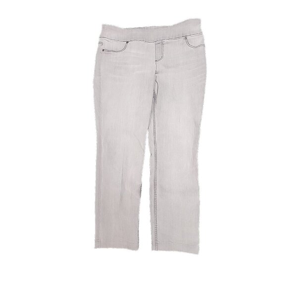Chico's Perfect Stretch Jeans Pull On tapered Leg Ankle Gray Medium Rise 12 - Picture 1 of 5
